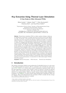 Key Extraction Using Thermal Laser Stimulation a Case Study on Xilinx Ultrascale Fpgas
