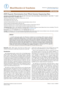 RHD Zygosity Determination from Whole Genome Sequencing Data