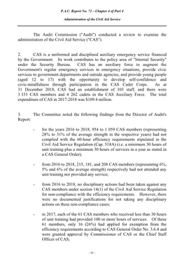 Administration of the Civil Aid Service