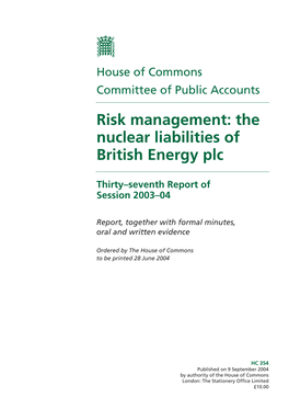 The Nuclear Liabilities of British Energy Plc