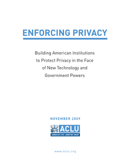 Enforcing Privacy