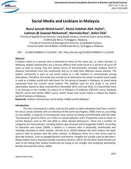 Social Media and Lesbians in Malaysia