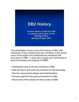 DB2 Historyhistory