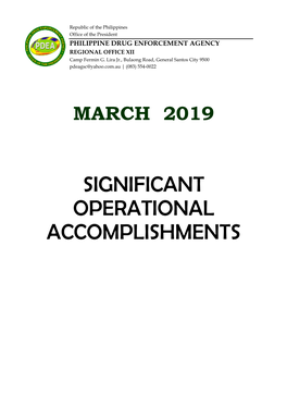 Significant Operational Accomplishments