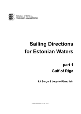 Sailing Directions for Estonian Waters Part 1 Gulf Of