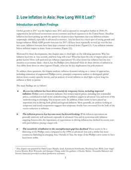 Asia Pacific Regional Economic Outlook: Low Inflation in Asia: How Long Will It Last; May 2018