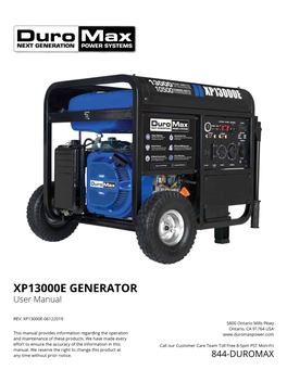 XP13000E GENERATOR User Manual