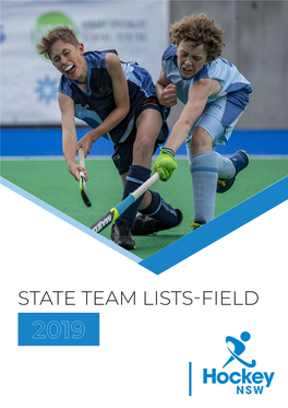 STATE TEAM LISTS-FIELD 2019 Table of Contents U13 Girls Lions Field Team 1