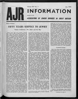 INFORMATION ISSUED by the Assoclatfon of JEWISH Reflkees in CREAT BRITAIN