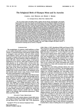 The Subglacial Birth of Olympus Mons and Its Aureoles