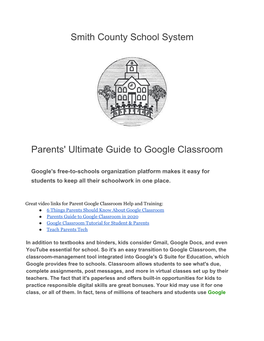 Smith County School System Parents' Ultimate Guide to Google Classroom