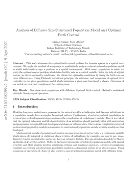 Arxiv:2103.08399V2 [Math.OC] 9 Apr 2021 Abstract Eiru Foeaos .Kt 4 Losuidasize-Stru a Studied Also [4] Kato N