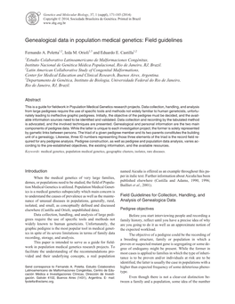 Genealogical Data in Population Medical Genetics: Field Guidelines