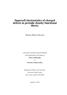 Supercell Electrostatics of Charged Defects in Periodic Density Functional Theory