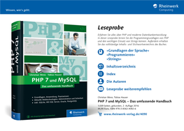 PHP 7 Und Mysql – Das Umfassende Handbuch 1.039 Seiten, Gebunden, 2