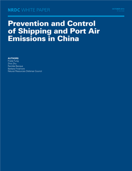 Prevention and Control of Shipping and Port Air Emissions in China