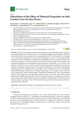 Simulation of the Effect of Material Properties on Soft Contact Lens On
