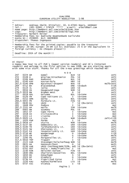 EUNL1998 EUROPEAN UTILITY NEWSLETTER 1�98 ****************************************************************************** * * * Editor: Andreas Ibold, Mittelstr