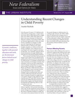 Understanding Recent Changes in Child Poverty Austin Nichols