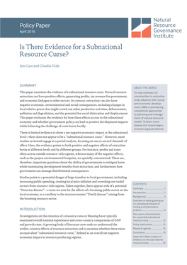 Is There Evidence for a Subnational Resource Curse?