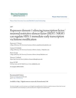 Repressor Element-1 Silencing Transcription Factor/Neuronal