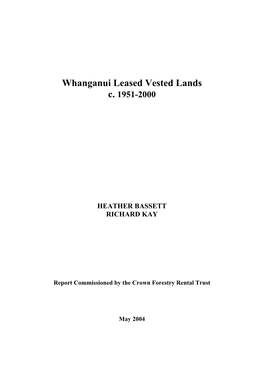 Whanganui Leased Vested Lands C. 1951-2000