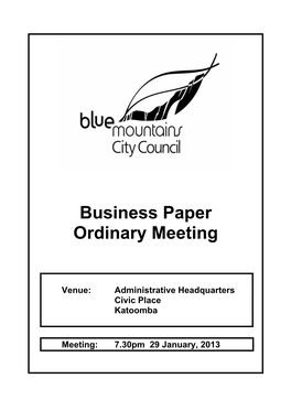 Business Paper Ordinary Meeting