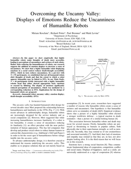 Displays of Emotions Reduce the Uncanniness of Humanlike Robots