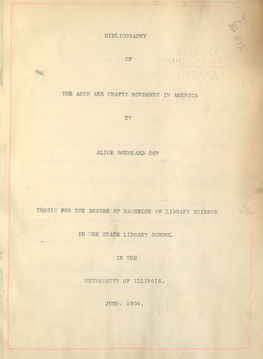 Bibliography the Arts and Crafts Movement in America