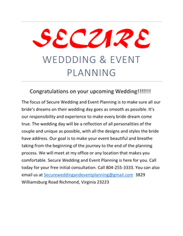 Weddding & Event Planning