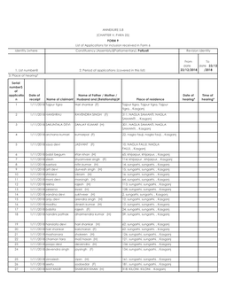 From Date 23/12/2018 to Date 23/12 /2018 Serial Number$ of Applicatio