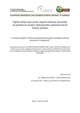 Jaśliska Analiza Dokumnetów Planistycznych