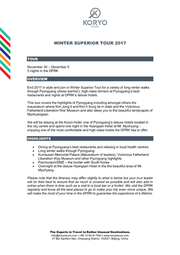 Winter Superior Tour 2017