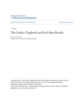 The Gothic Chapbook and the Urban Reader