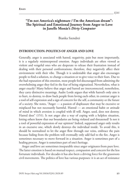 The Spiritual and Emotional Journey from Anger to Love in Janelle Monáe’S Dirty Computer