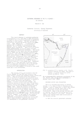 251 Geothermal Assessment of the Fiji Islands