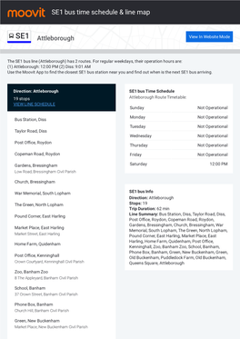 SE1 Bus Time Schedule & Line Route