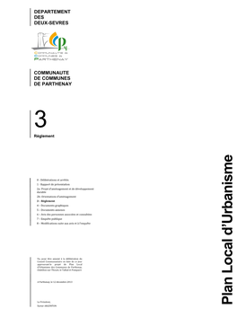 Plan Local D'urbanisme (PLU)