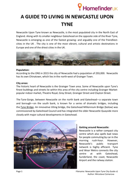 A Guide to Living in Newcastle Upon Tyne