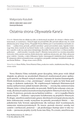 Ostatnia Strona Obywatela Kane'a