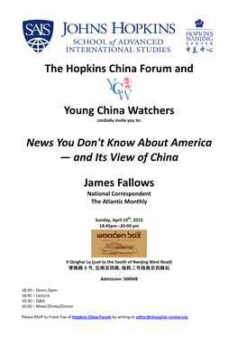 And Its View of China James Fallows