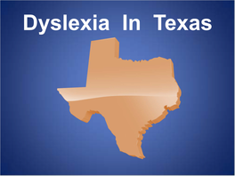 Dyslexia in Texas 1895 - 1896