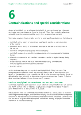 Contraindications and Special Considerations August 2017 6 Contraindications and Special Considerations