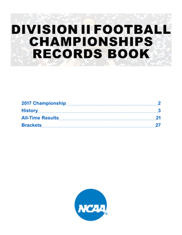 Division Ii Football Championships Records Book