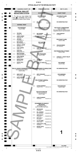 Official Ballot of the Republican Party