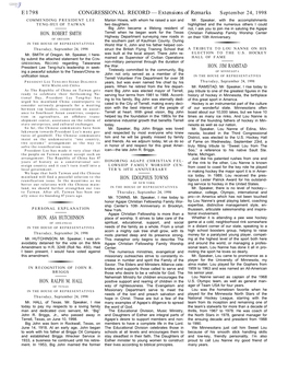 CONGRESSIONAL RECORD— Extensions of Remarks E1798 HON