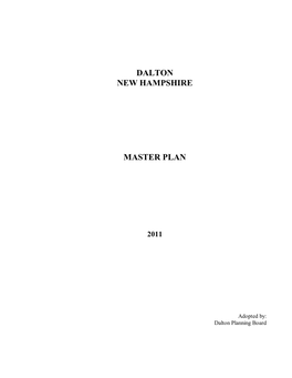 Dalton New Hampshire Master Plan