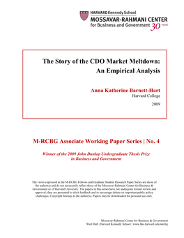 The Story of the CDO Market Meltdown: an Empirical Analysis