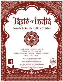 North & South Indian Cuisine