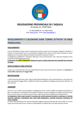 Delegazione Provinciale Di L'aquila